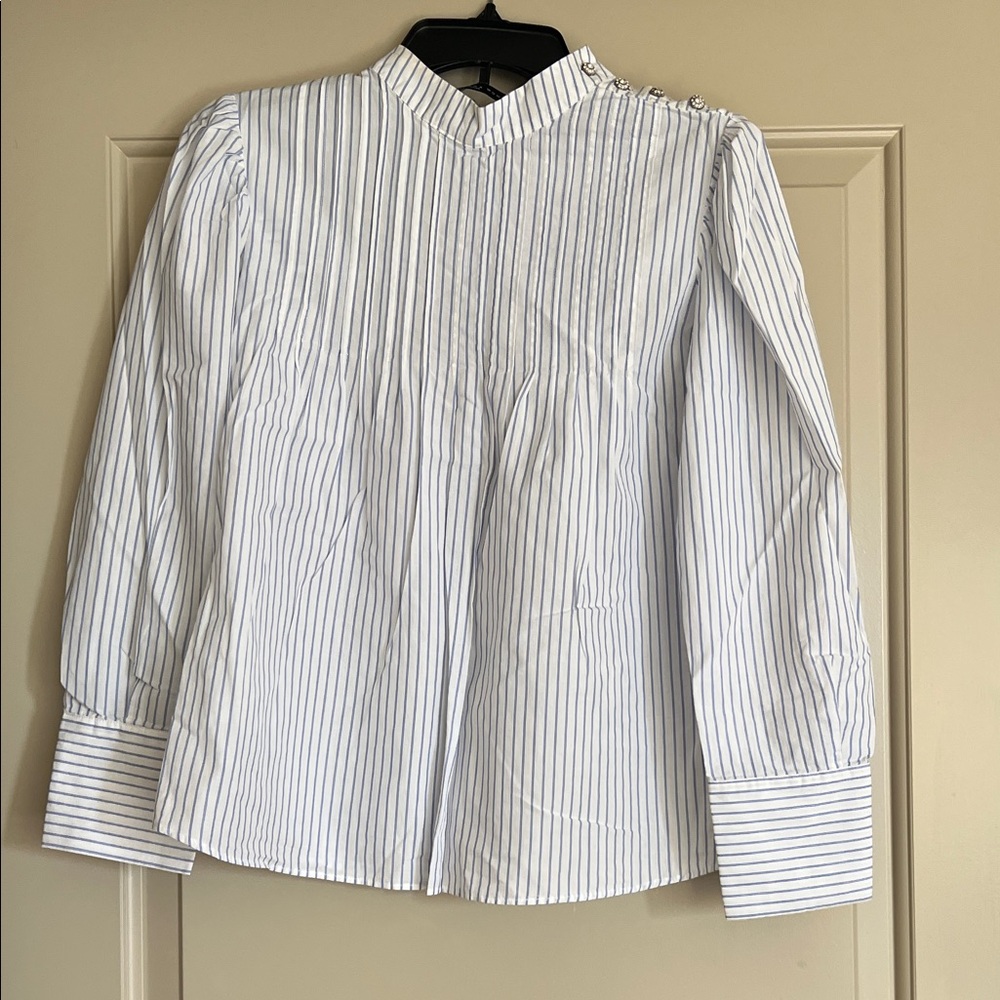 Zara Shirt - White and Blue
